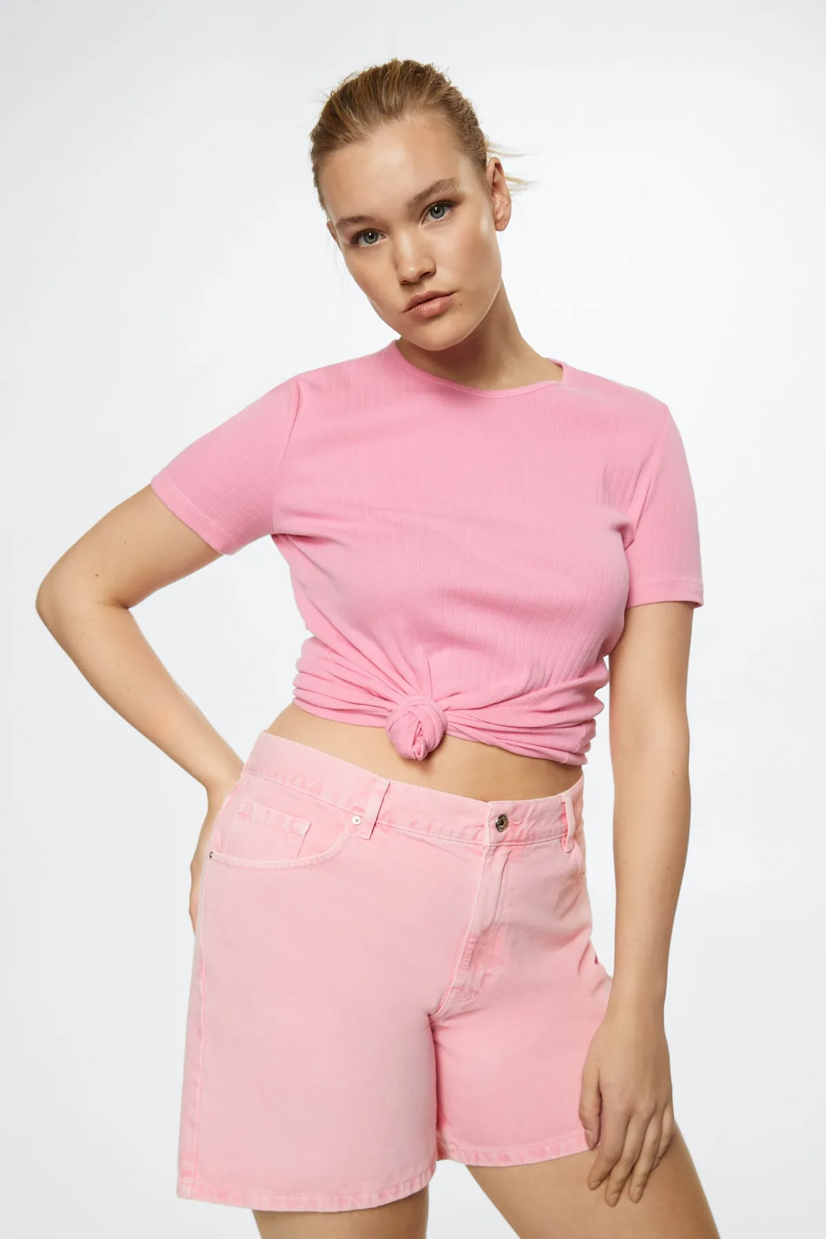 MANGO  Shorts - Rosa - Mittlerer Bund