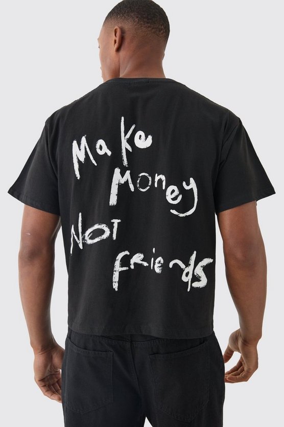 Baby T-Shirt mit Make Money Not Friends Slogan