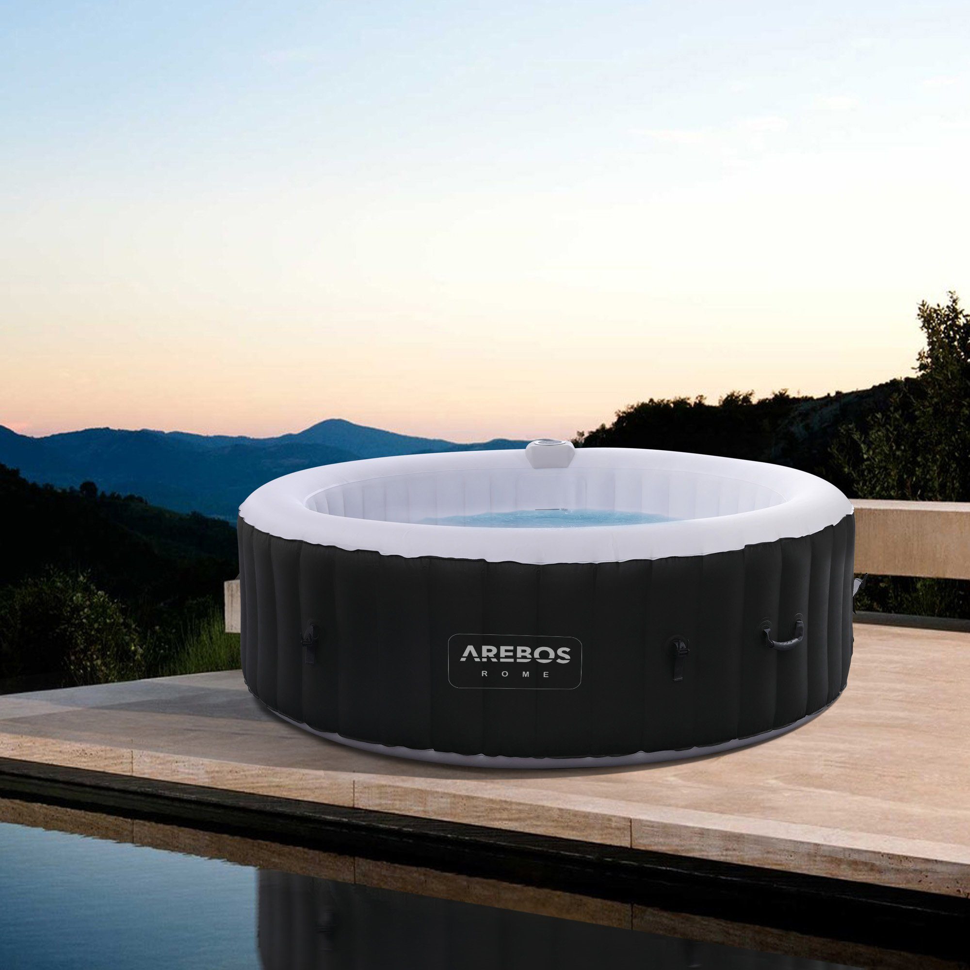 Arebos Whirlpoolkopfstütze 1x oder 2x Nackenkissen für Whirlpool, weiß, 100% wasserdicht, (1x Nackenkissen für Spa Pools, 1-St., Stück)