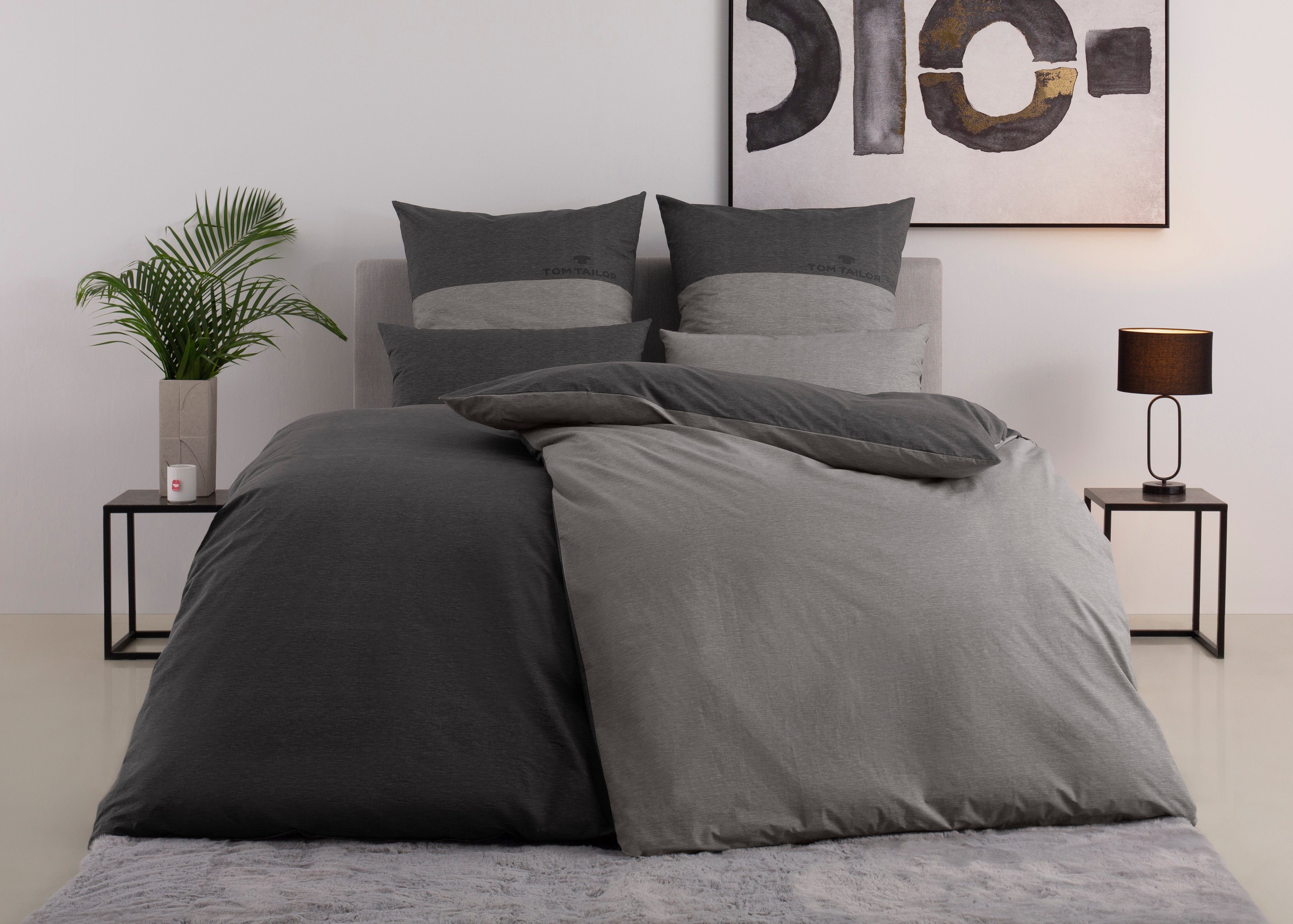 Wendebettwäsche Henry in Gr. 135x200 oder 155x220 cm, TOM TAILOR HOME, Renforcé, 2 teilig, Bettwäsche aus Baumwolle, mit GRATIS-Zugabe: Sporthandtuch