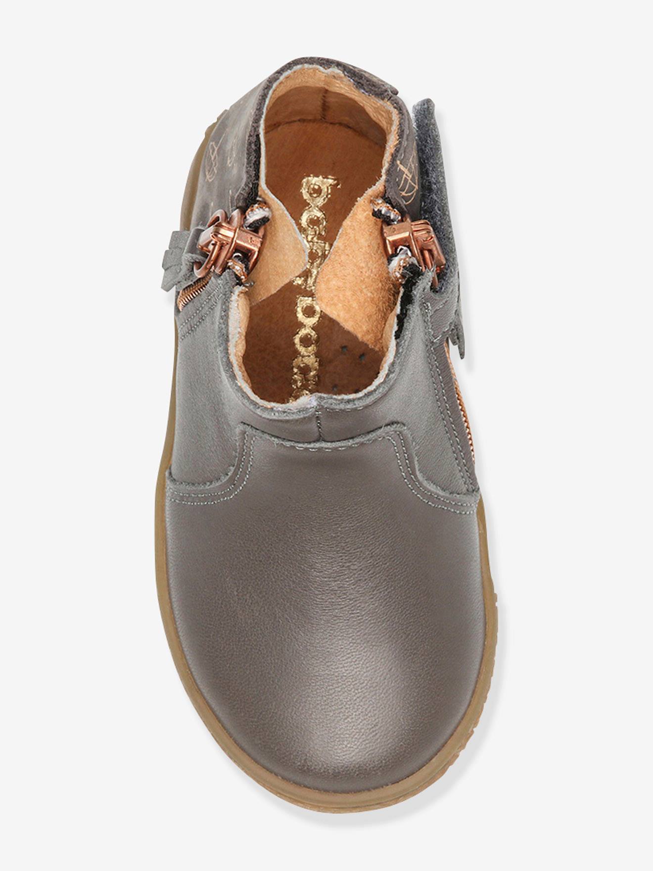 Boots zippées cuir bébé fille Alouest Babybotte® gris