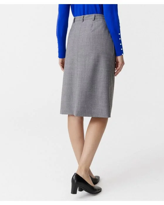 Jupe pli creux, lainage aspect flanelle