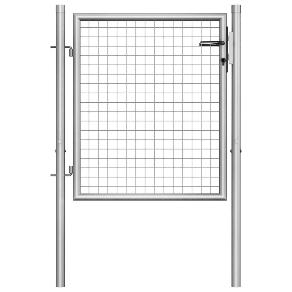 vidaXL Gartentor Gartentor Verzinkter Stahl 105x125 cm Silbern