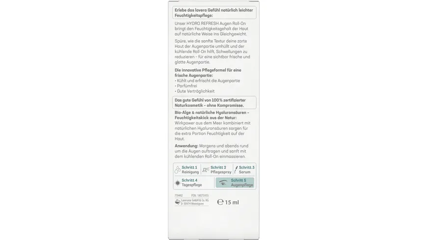 lavera HYDRO REFRESH Augen Roll-On 15 ml