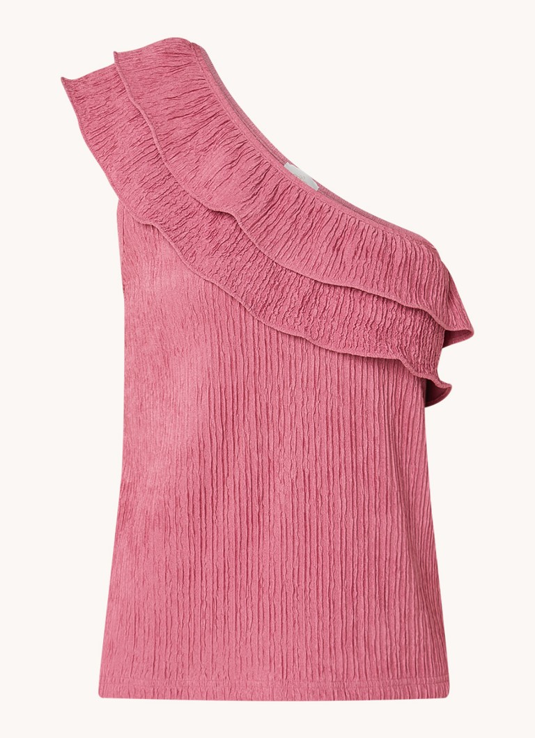 Aaiko Dana one-shoulder top with structure and ruffle