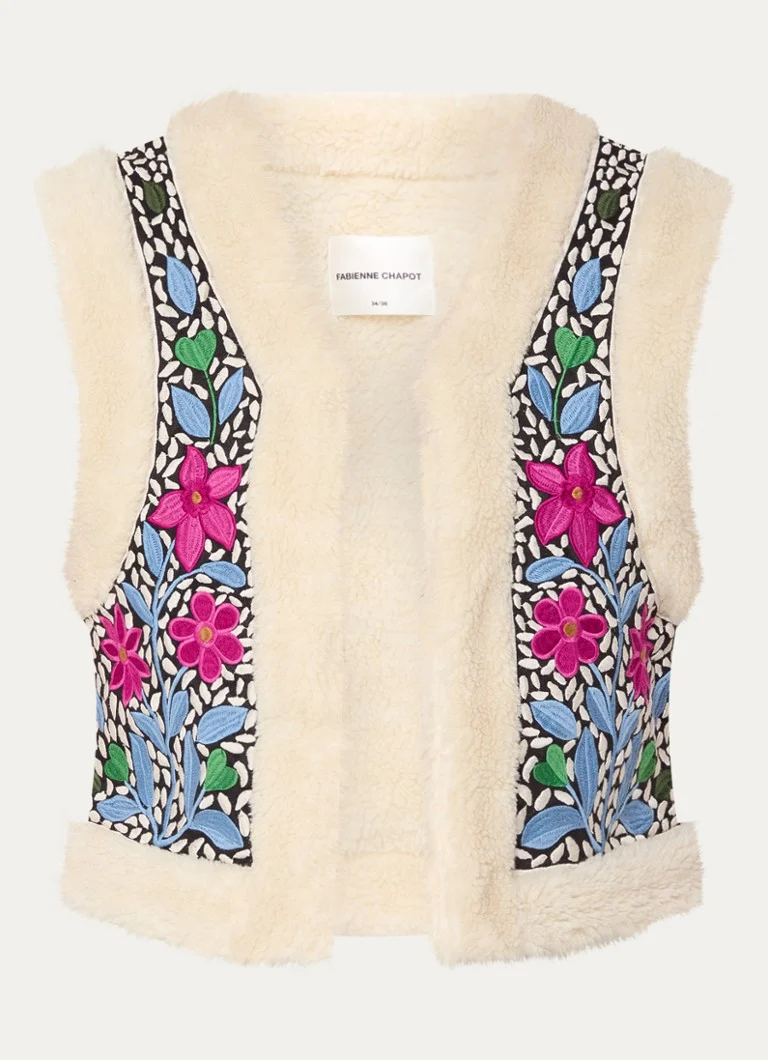 Gilet Tommy de Fabienne Chapot avec broderies et détails en peluche