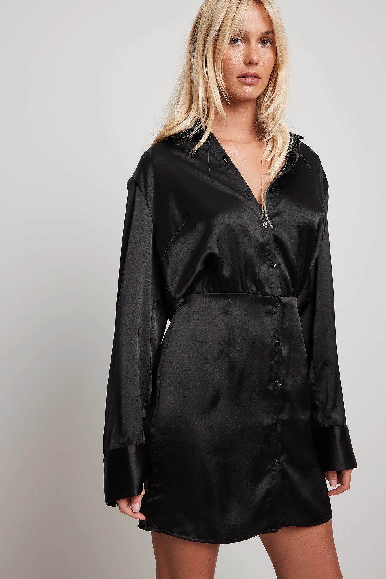 Satin-Shirt-Minikleid