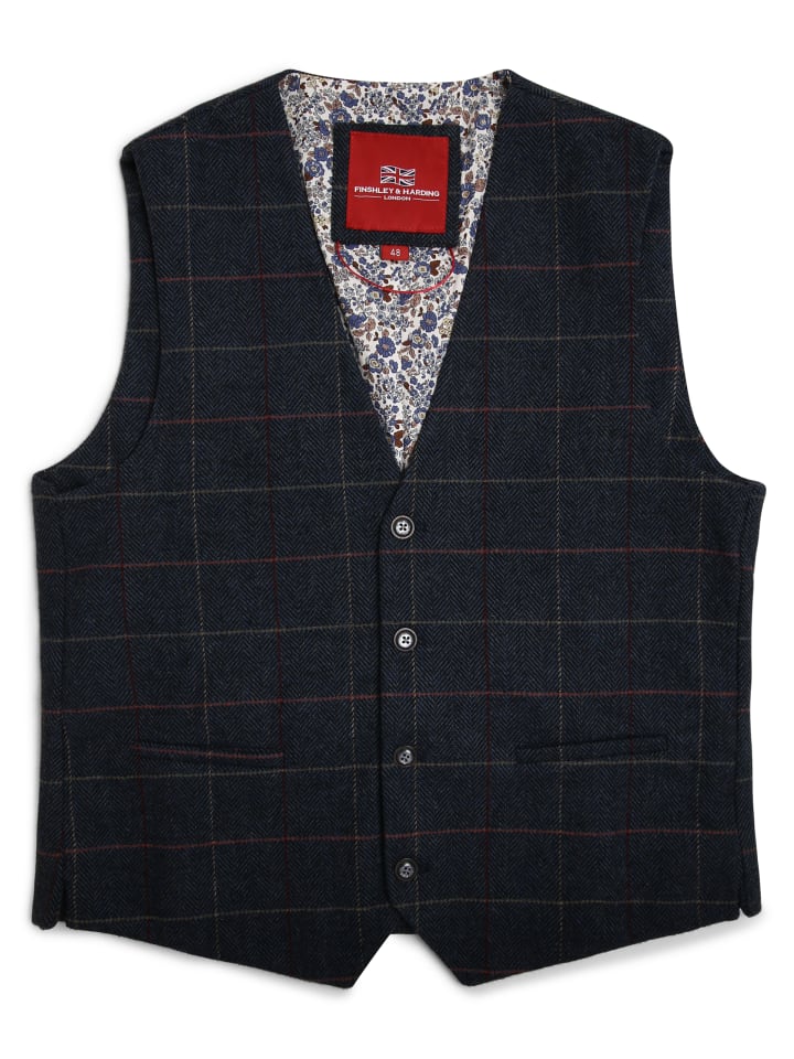 Finshley & Harding London Weste mit Fliege und Einstecktuch in marine - 0001 günstig kaufen 46