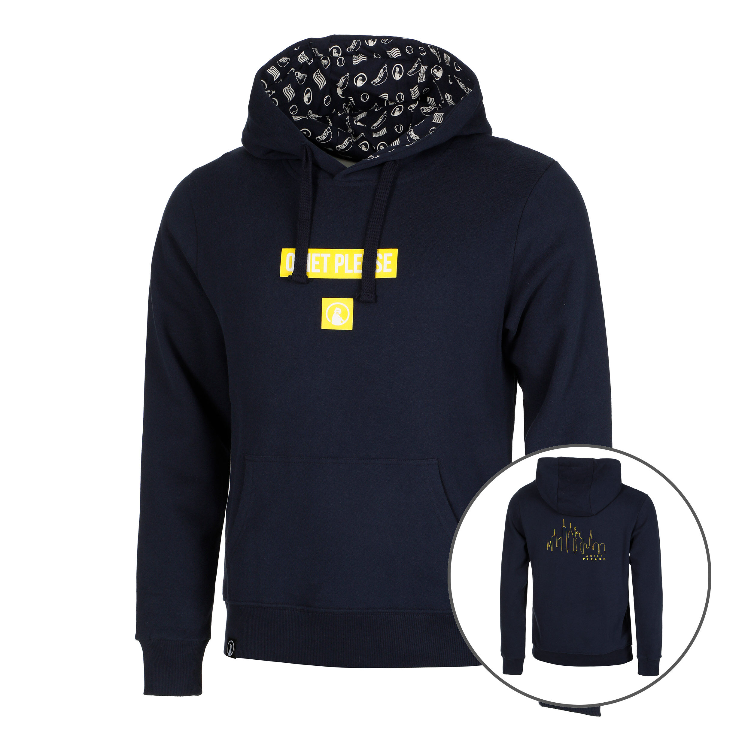 New York Skyline Hoody Herren - Blau, Gelb