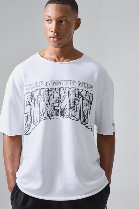 Man Active X Og Gym Oversize T-Shirt mit rohem Saum