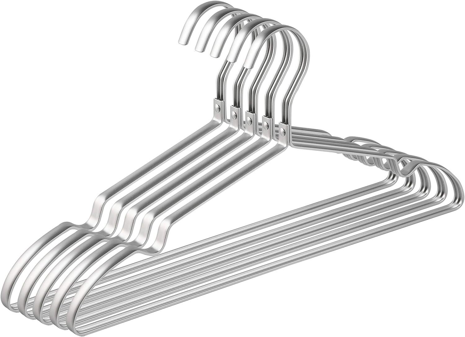 HIBNOPN Kleiderbügel Aluminum Kleiderbügel aus Aluminiumlegierung mit Rutschfester Nut 10er, (10-tlg)