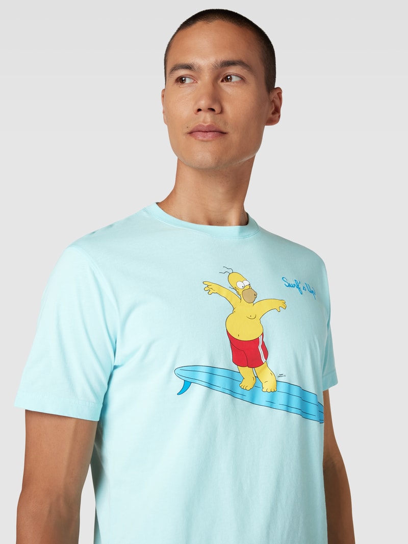 T-Shirt mit The Simpsons®-Print in aqua blau