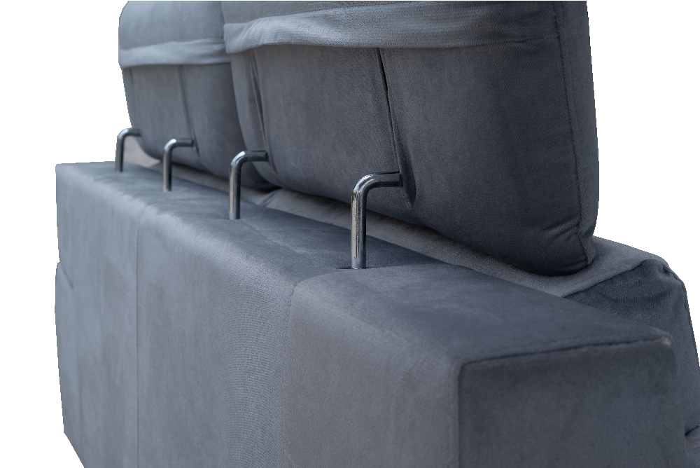 Happy Home Sofaset 2tlg. Couchgarnitur 3-2-Sitzer HSP110-GRA Samtstoff grau