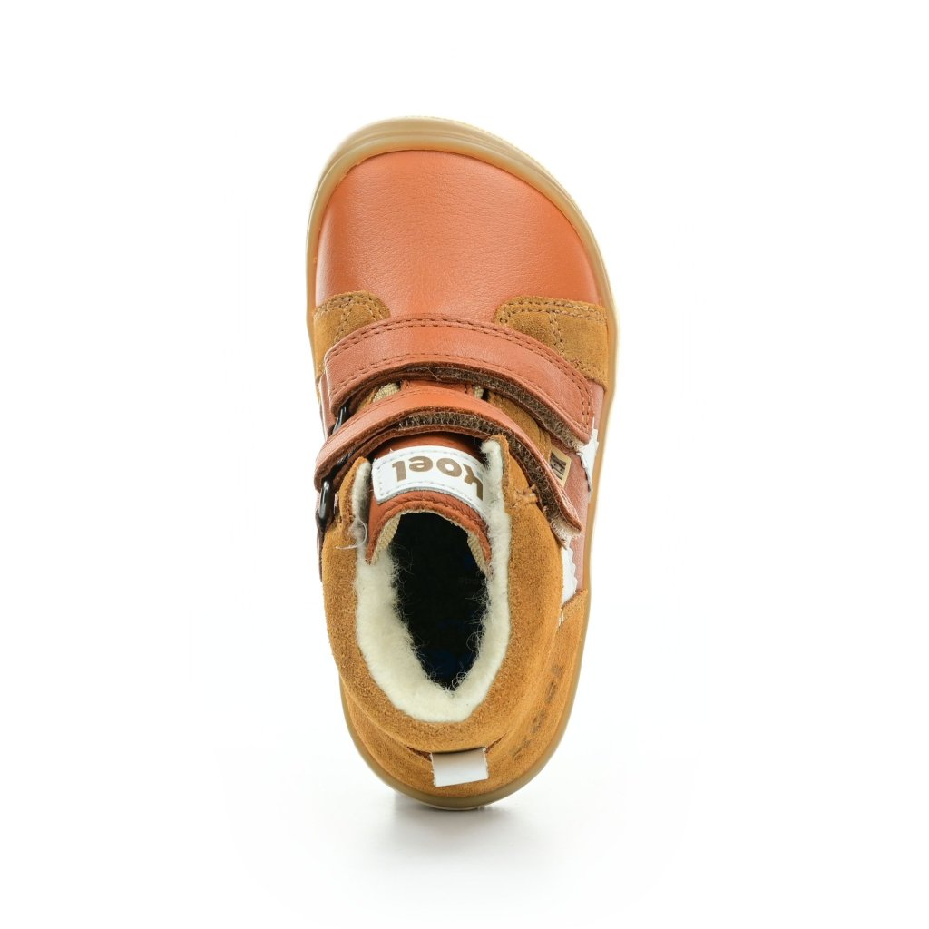 Koel4kids Ethan TEX Wool Cognac 07T023.102 mit Wolle gefütterte Winterbarfußschuhe