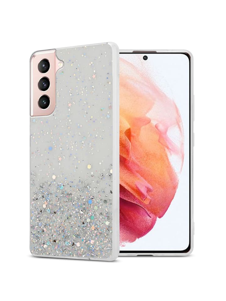 cadorabo Hülle für Samsung Galaxy S21 5G Glitter in Transparent mit Glitter günstig kaufen onesize