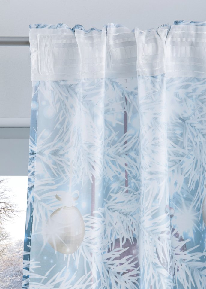 Vorhang mit weihnachtlichem Druck (1er Pack)