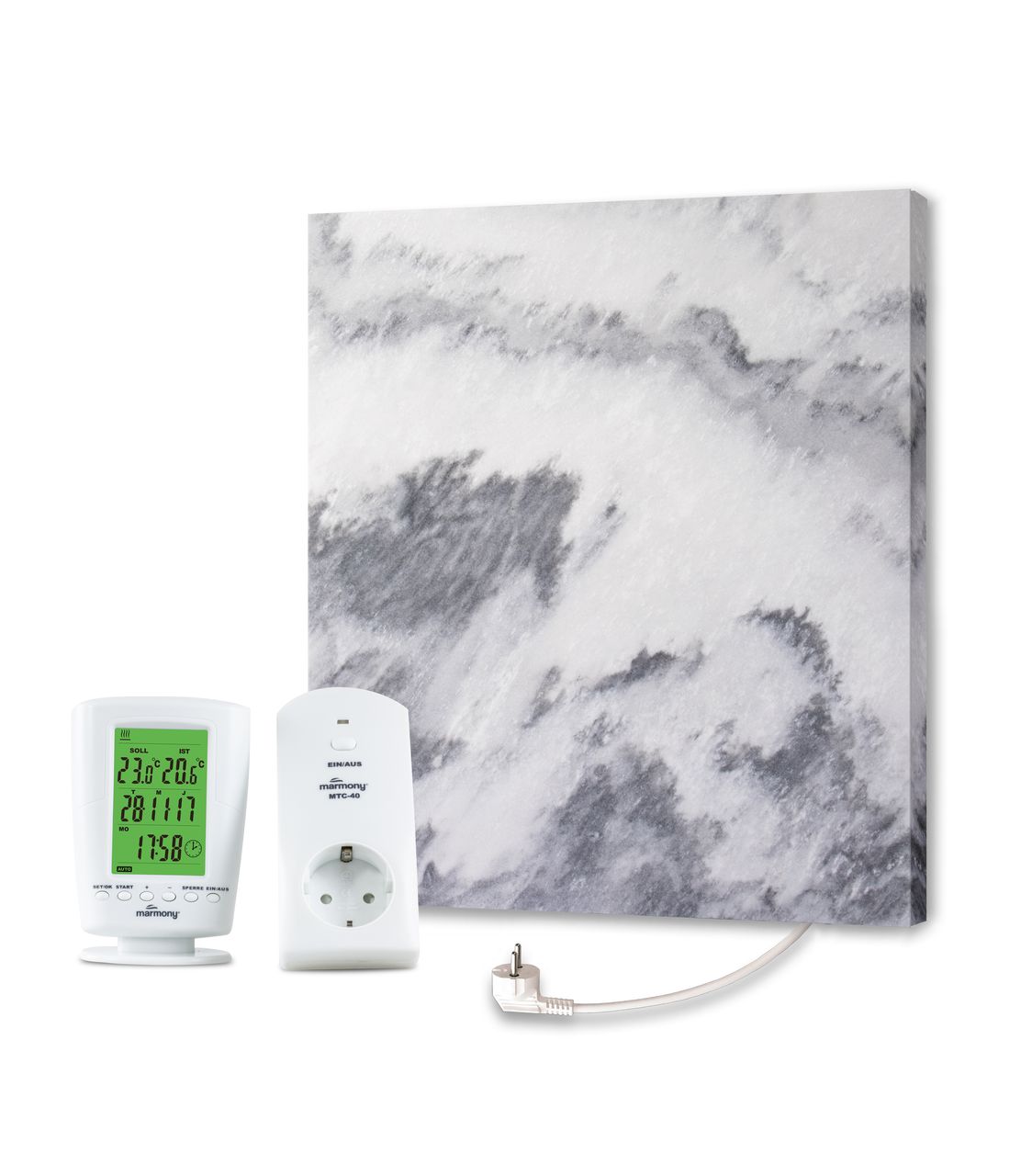 marmony Infrarotheizung C480Plus (500W) Carrara Optik