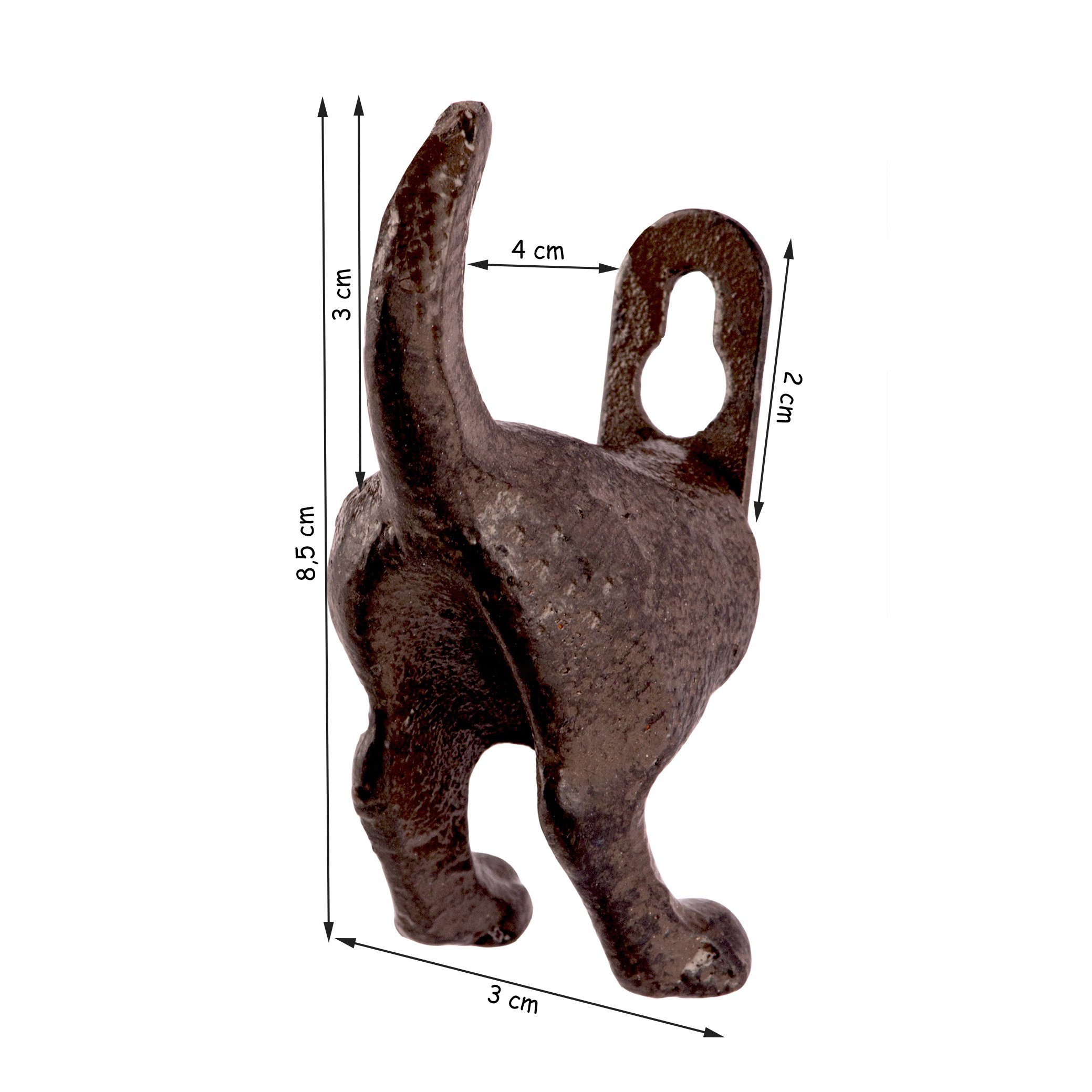 BigDean Wandhaken 2er Set Garderobenhaken Fifi − Hundehaken Hund Gusseisen Haken Hundepopo − Garderobe für Hundeleinen, Schlüssel & Kleidung, (2-St)