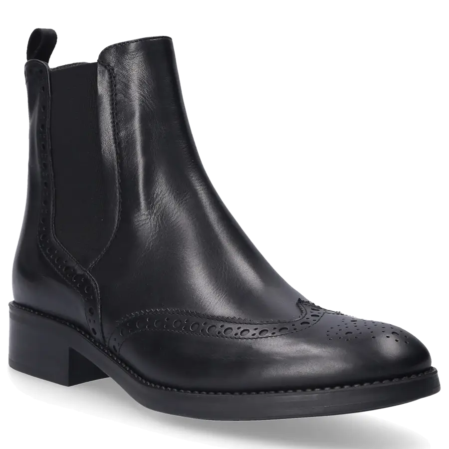 EN AVANT - Chelsea Boots TENDER Kalbsleder Lochmuster schwarz - schwarz
