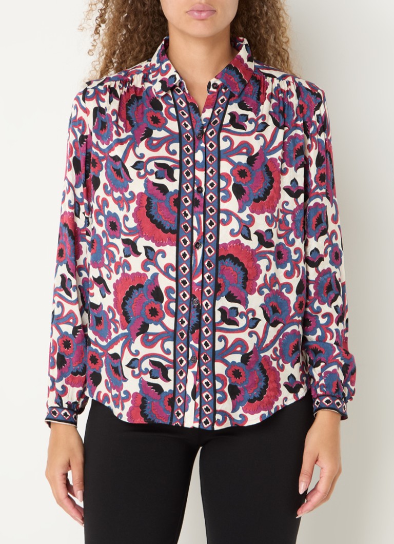 Gerard Darel  Blouse van satijn met bloemenprint