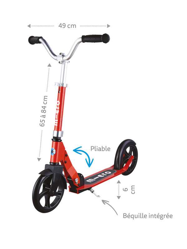 Trottinette pliable grandes roues – Micro Cruiser Noir