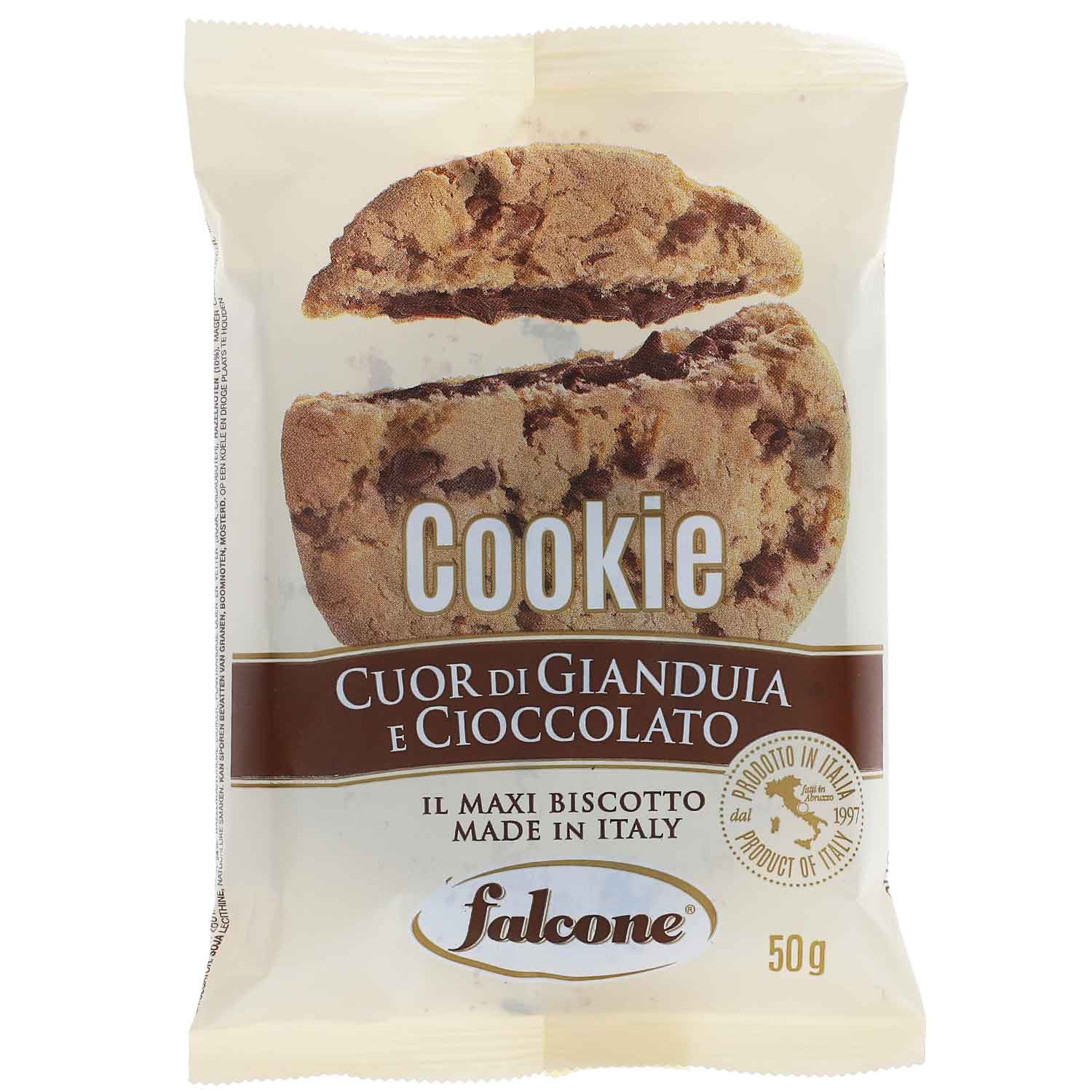 falcone American Cookie Cuor di Gianduia e Cioccolato 50g