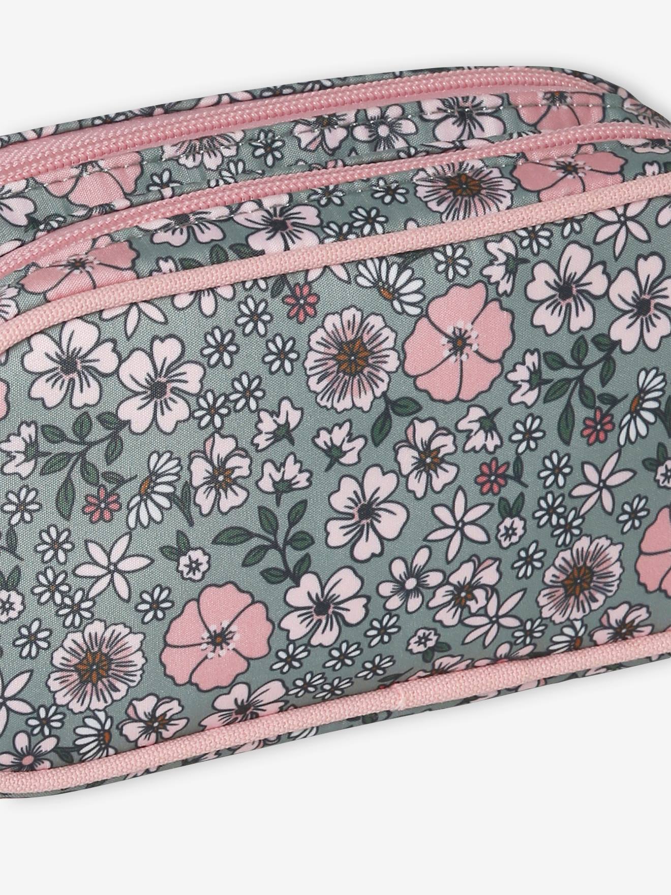 Trousse d'écolière à fleurs 