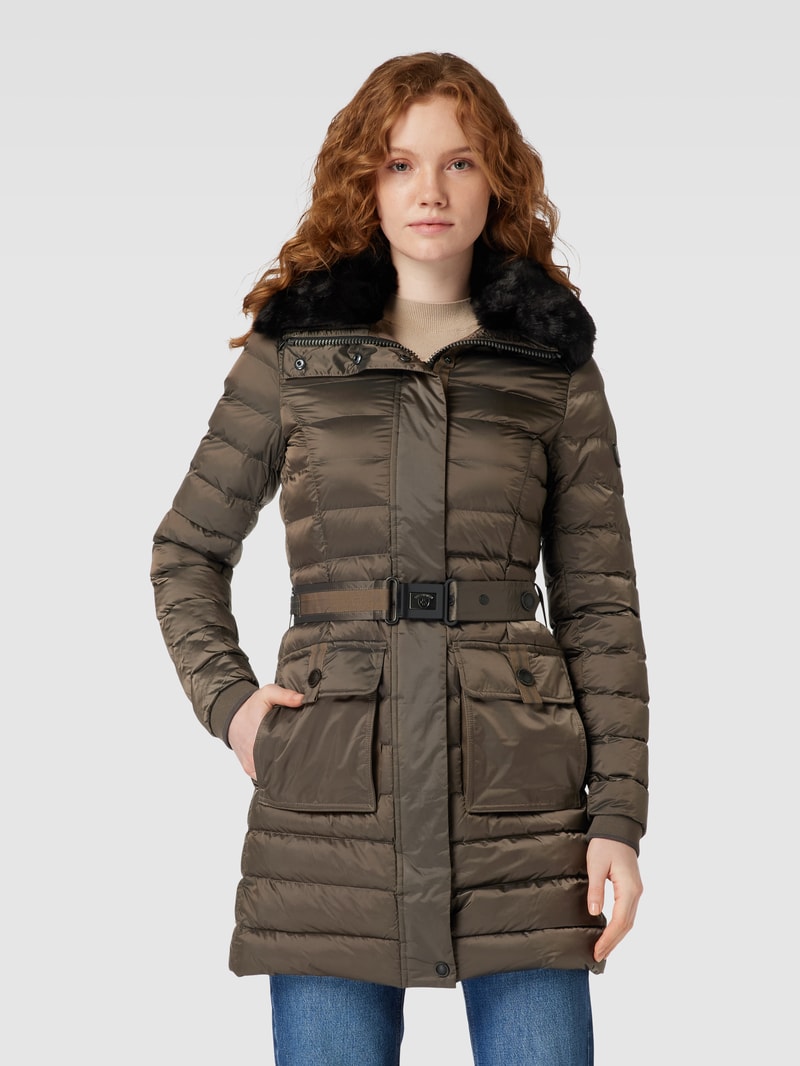 Funktionsjacke mit Kunstfellbesatz Modell 'ABENDSTERN' in taupe