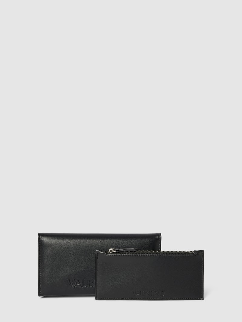 Portemonnaie mit Label-Details in schwarz