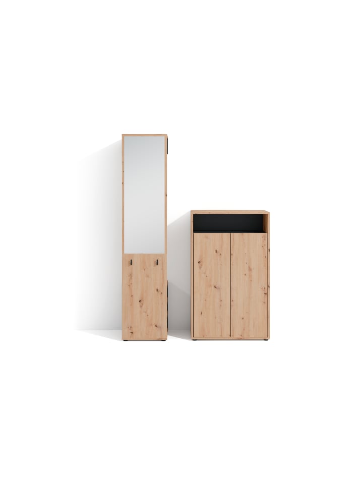 byLiving Garderoben-Set Lyon 2tlg. in Eiche-Optik günstig kaufen onesize