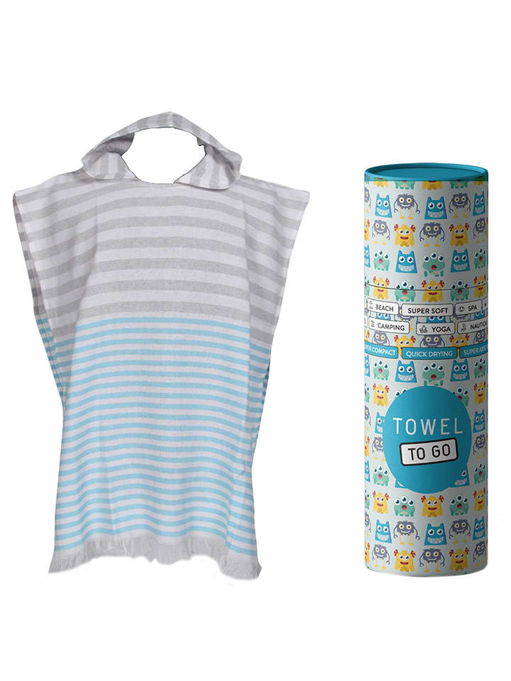 Towel to Go Poncho in Grau/ Hellblau - (L)180 x (B)100 cm günstig kaufen onesize