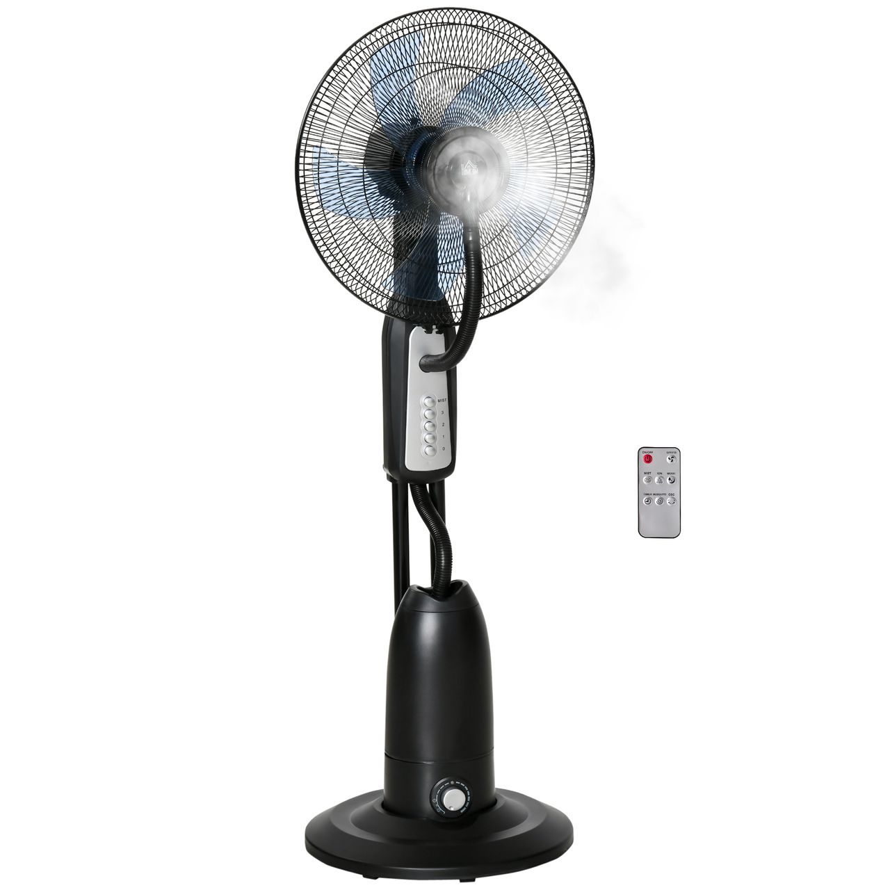 HOMCOM Standventilator mit 2,8 Liter Wasserzerstäuber Ventilator Nebelfunktion