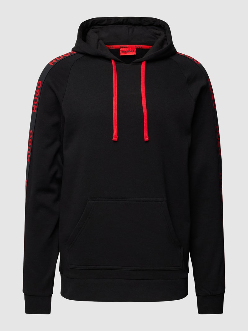 Hoodie mit Logo-Streifen in schwarz