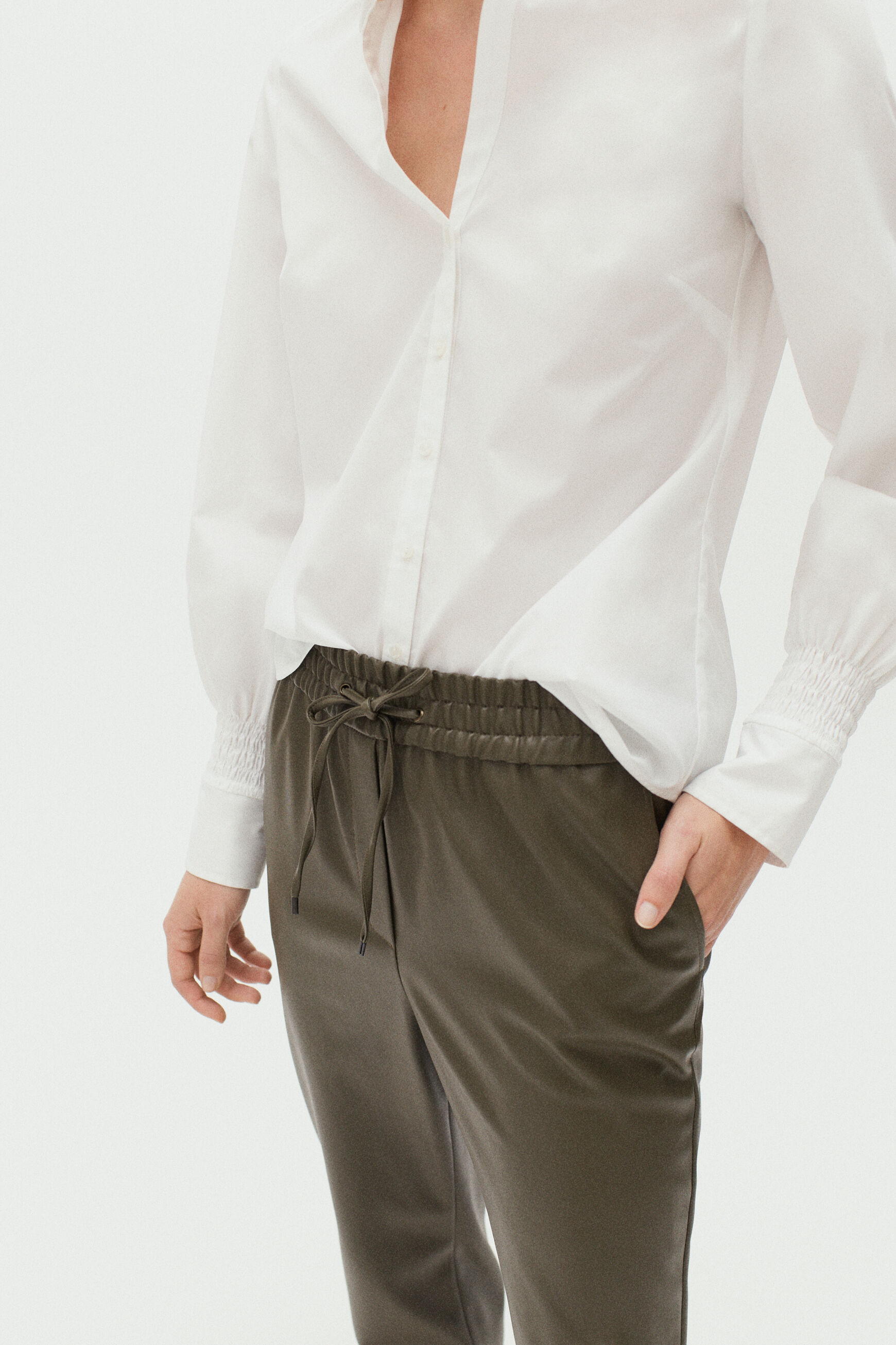 pantalon nathan vert kaki femme