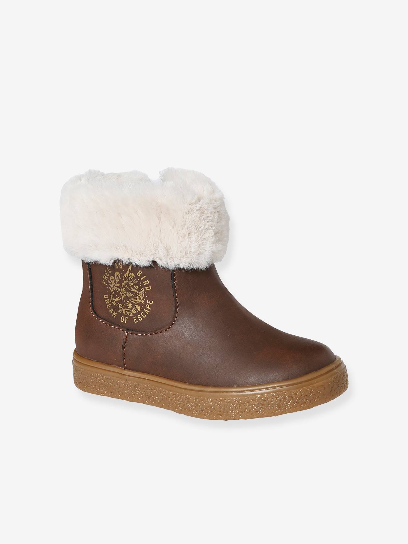 Vertbaudet Warme Mädchen Boots mit Reißverschluss - braun