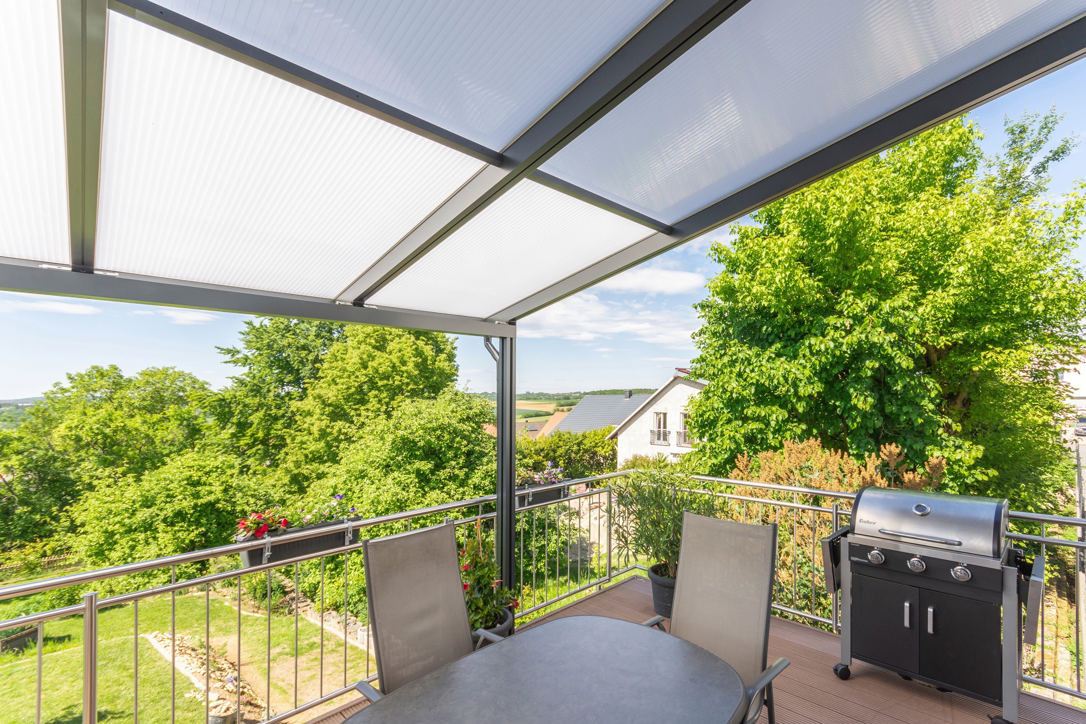 GUTTA Terrassendach Premium, BxT: 812,5x506 cm, Bedachung Doppelstegplatten, BxT: 813x506 cm, Dach Polycarbonat Opal