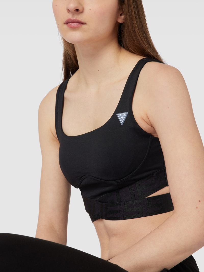 Bustier mit Logo-Bund Modell 'DELICIA ACTIVE TOP' in schwarz