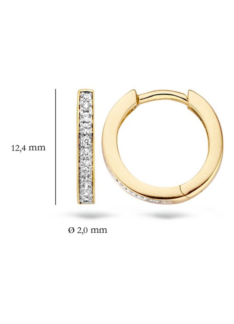 Orecchini Blush in oro giallo 14 carati con zirconi cubici 7163BZI