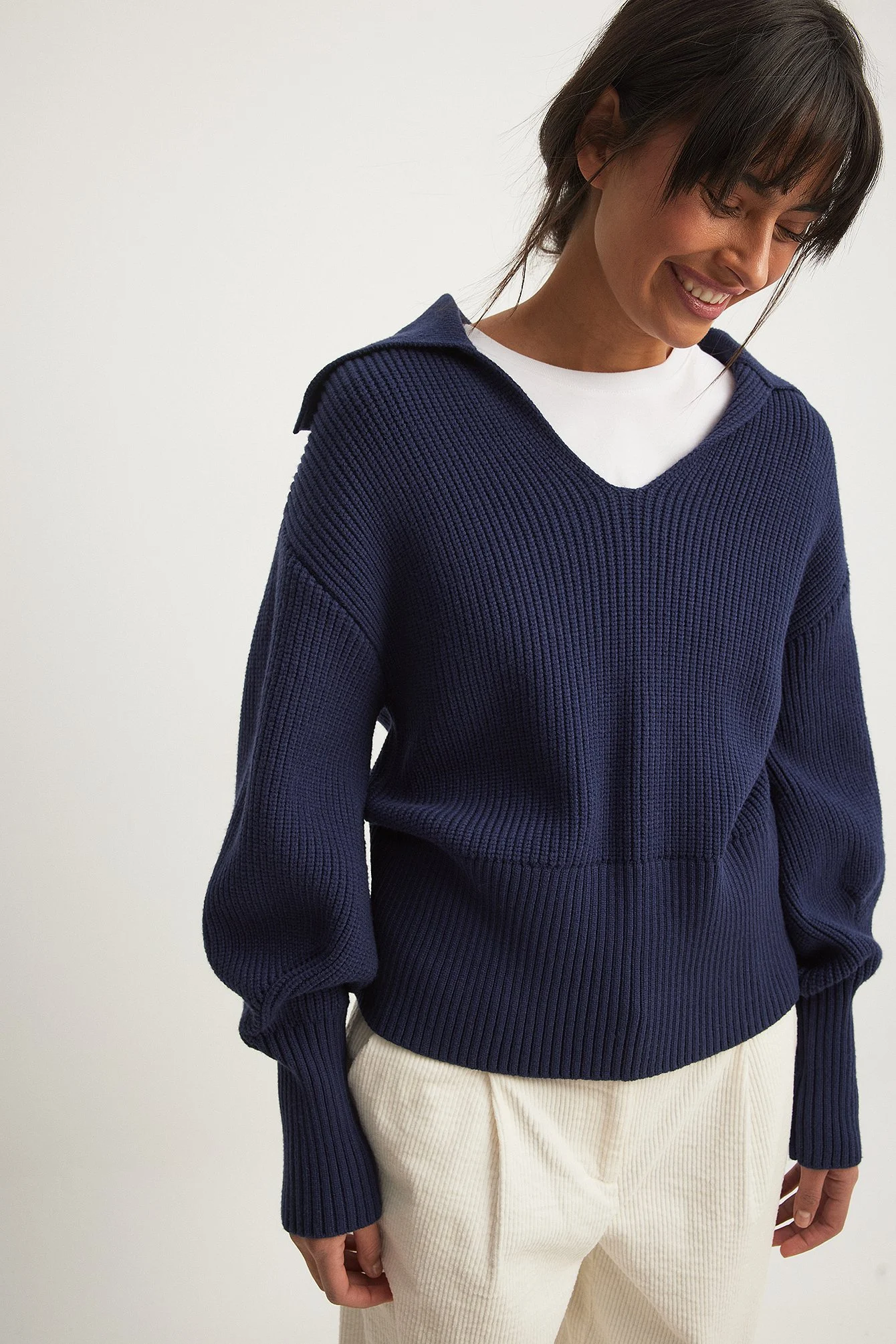 Strickpullover mit V-Ausschnitt