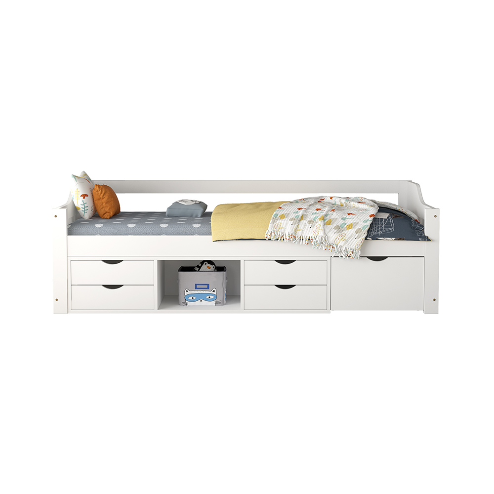 Home Deluxe HOME-DELUXE Kinderbett COSMOS mit Schubladen und Matratze - 90 x 200 cm Weiß