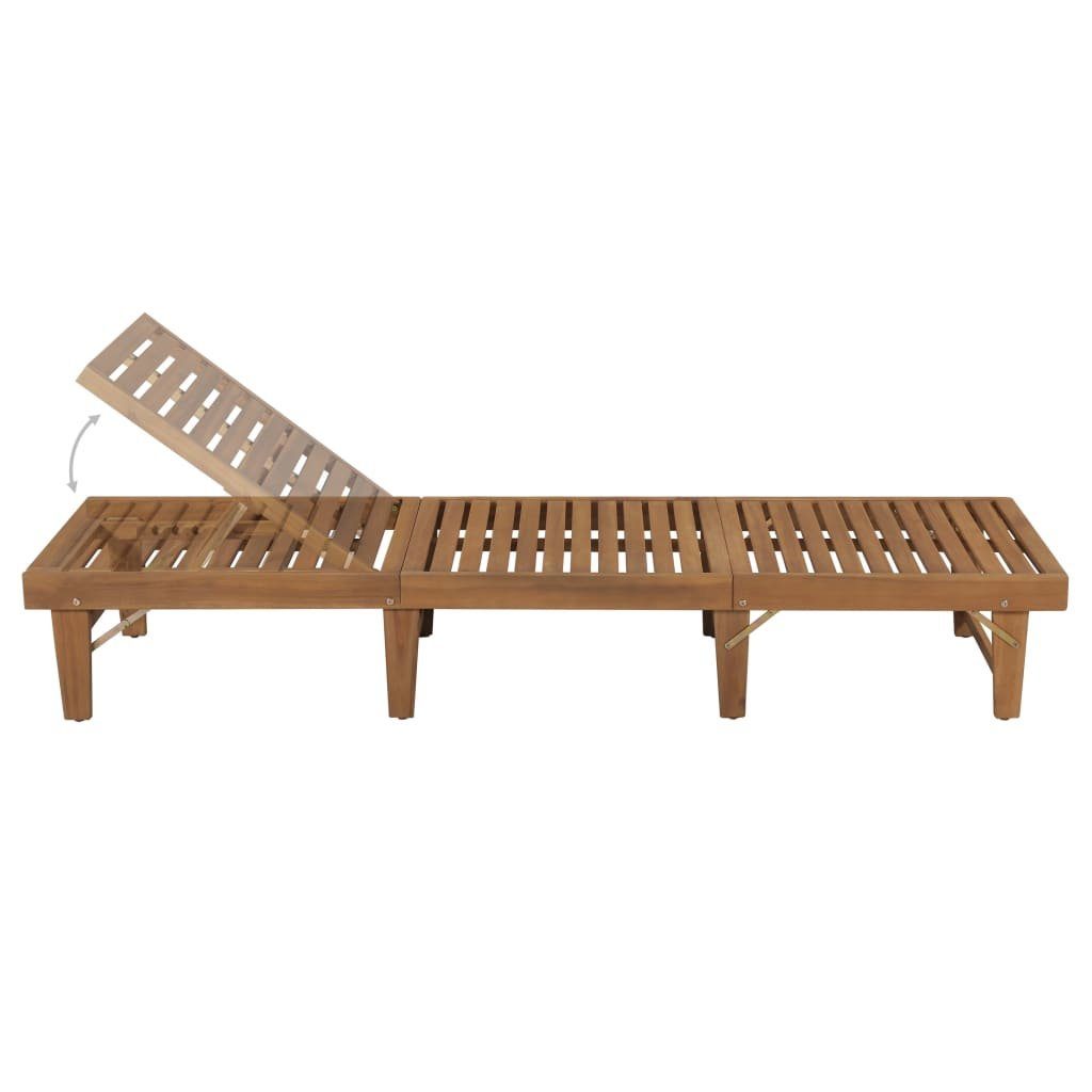vidaXL Wellnessliege Klappbare Sonnenliege Massivholz Akazie Gartenliege Holz
