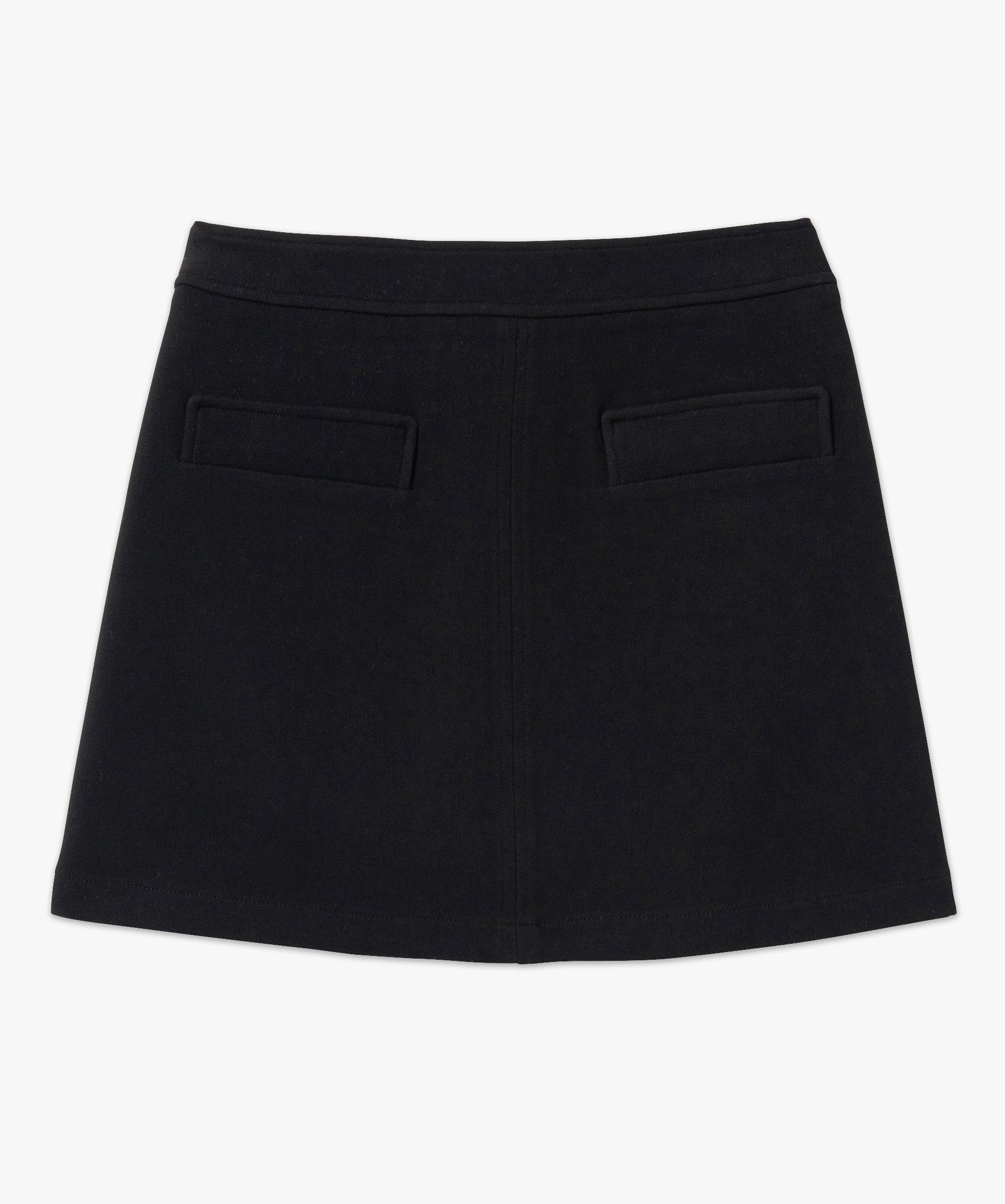 Jupe femme courte avec fausses poches sur l’avant noir | GEMO