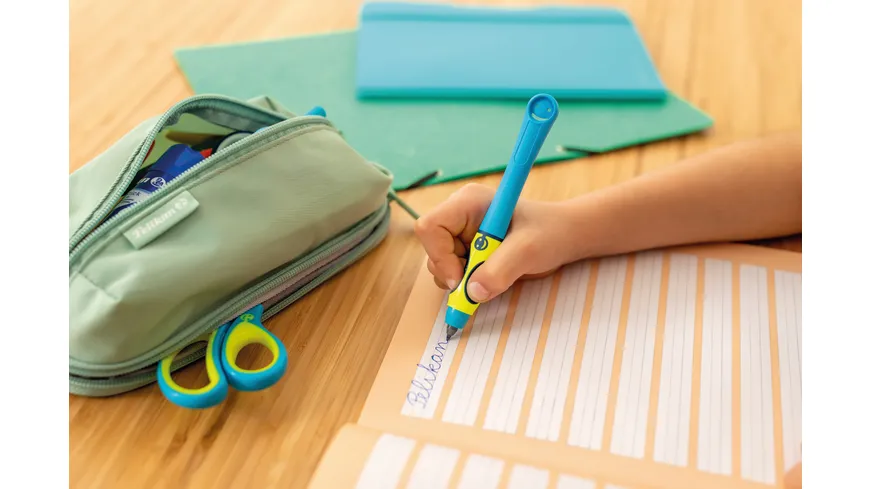 Pelikan griffix® Tintenroller für Linkshänder Neon Fresh Blue