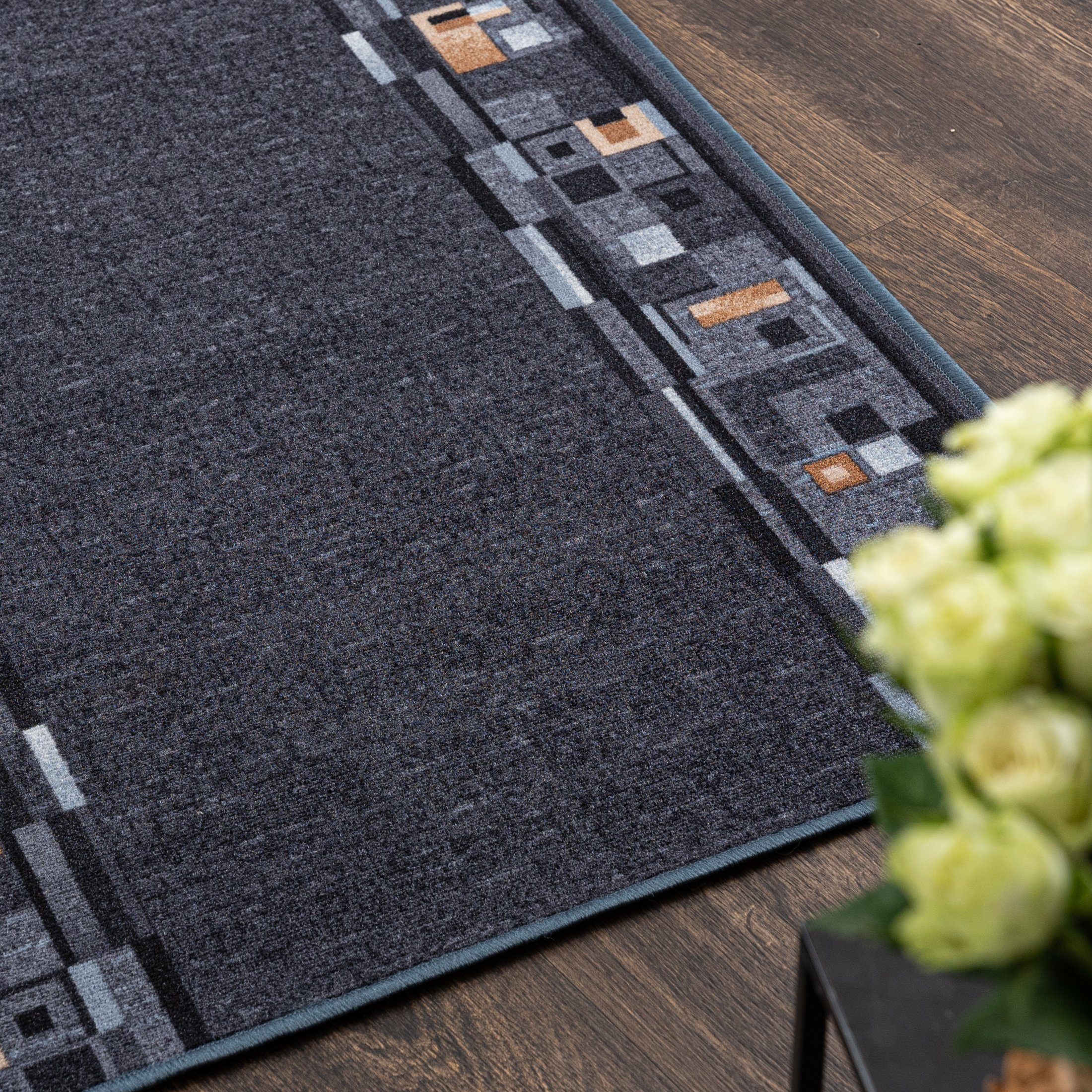 Läufer Läufer Teppichläufer Brücke - Vorzimmer Küche - Grau, Mazovia, 67 x 200 cm, Kurzflor, Rutschfest, Meterware, Verschiedene Größen