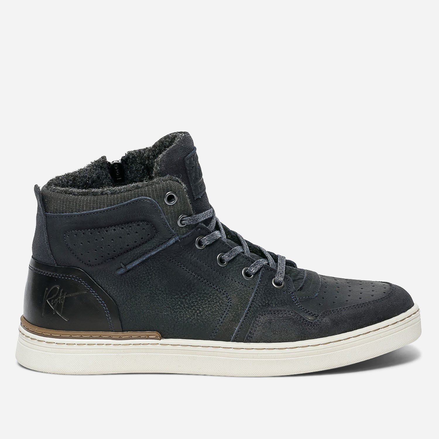 Basket bleu marine en cuir fourré
