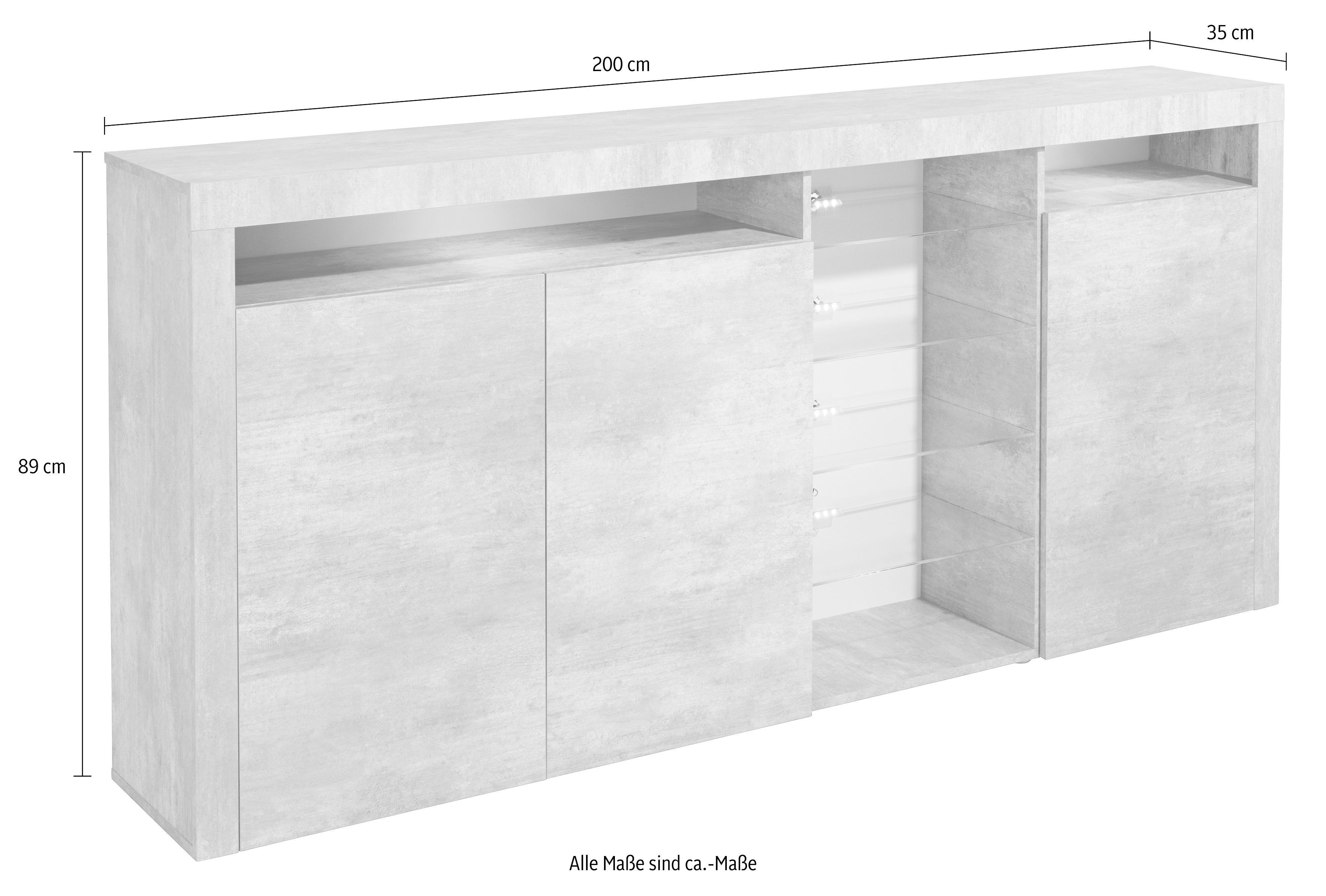 borchardt Möbel Highboard Santa Fe, Breite 200 cm
