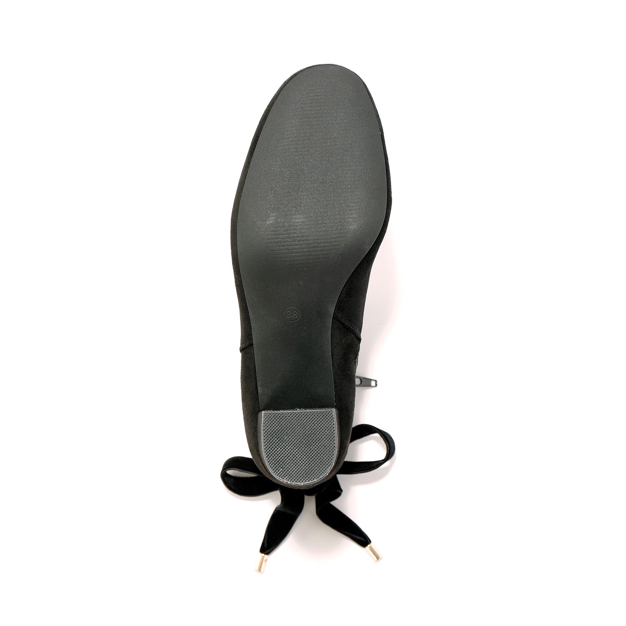 Boots à talon et noeud velours