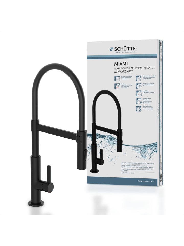 Schütte Küchenarmatur MIAMI in Schwarz mit Brause - (L) 26 x (B) 5 x (H) 46 cm günstig kaufen 0