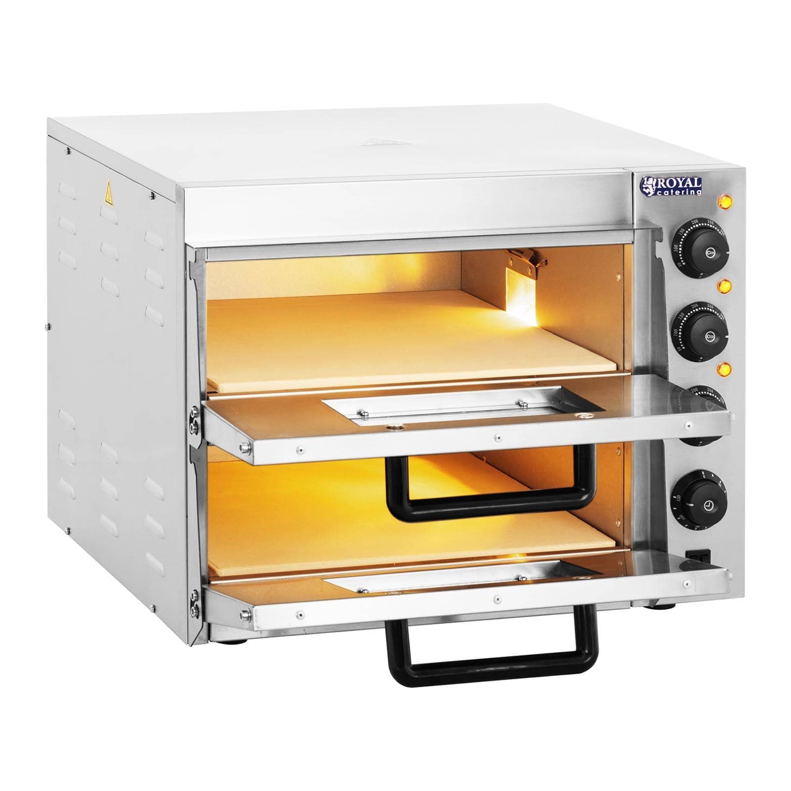 Royal Catering Pizzaofen PIEC DO PIZZY - Pizzaofen - Hochtemperatur-Edelstahl-Pizzabäcker