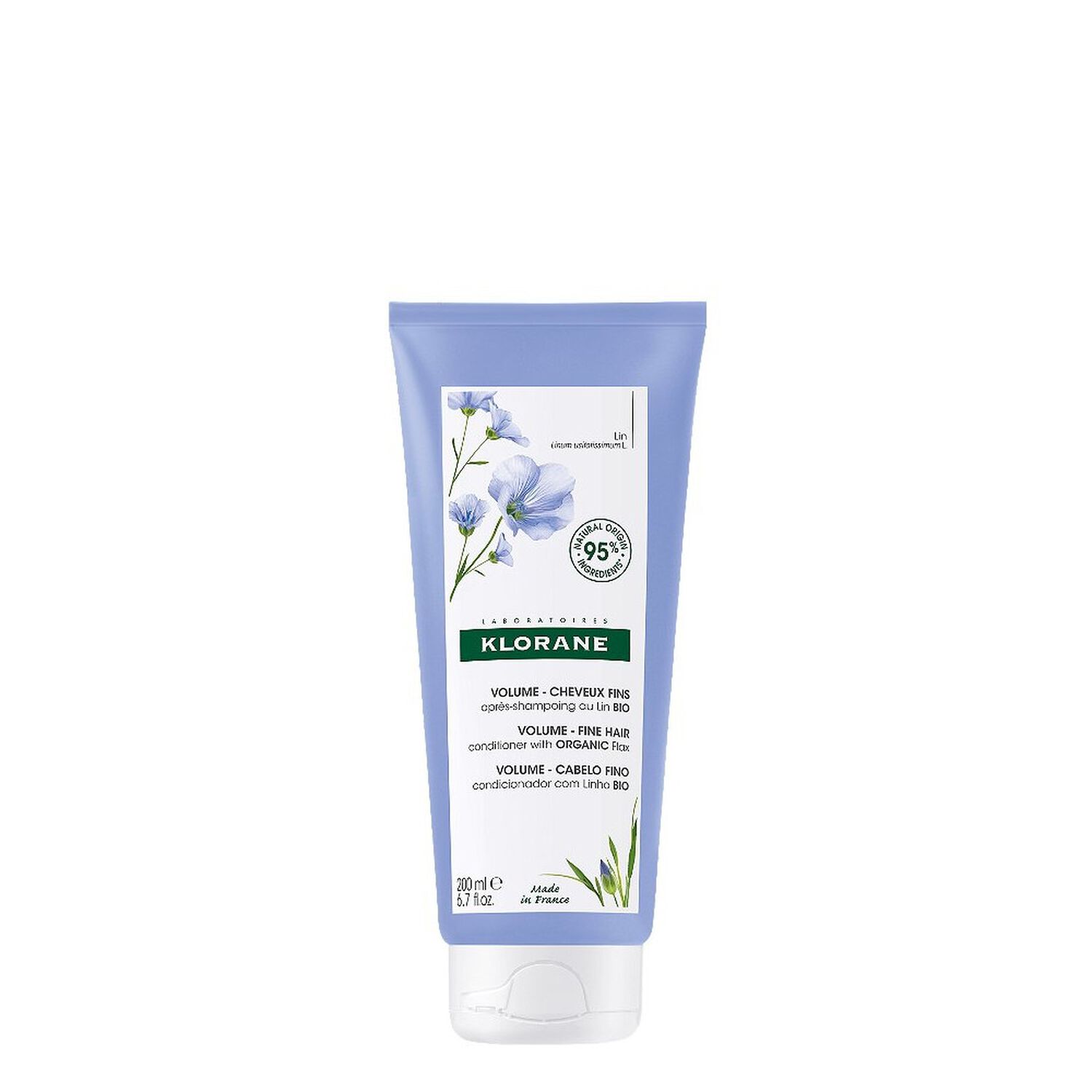 Klorane Après-Shampoing Au Lin Bio - cheveux fins 200 ml